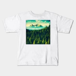 Green Beautiful Forest Kids T-Shirt